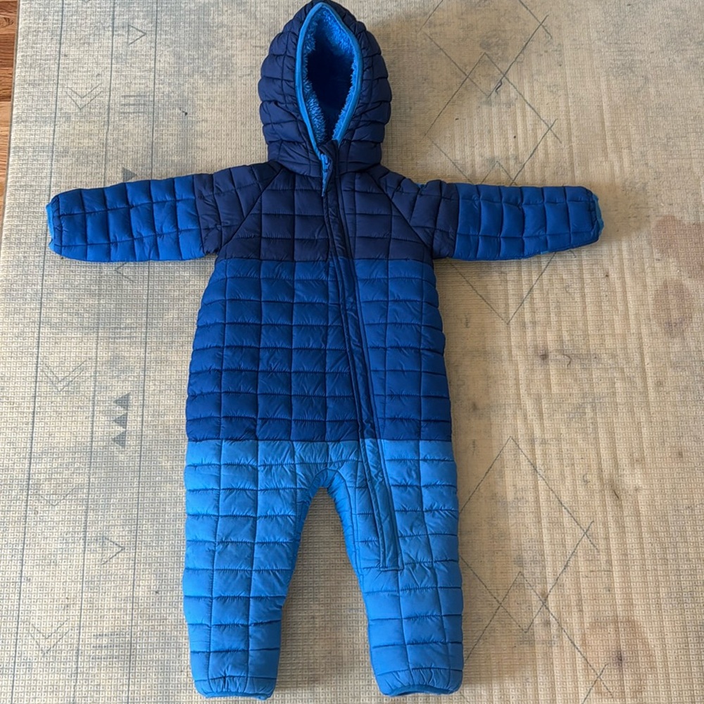 Snozu Snowsuit Blue fuzzy Lined Toddler 18months.